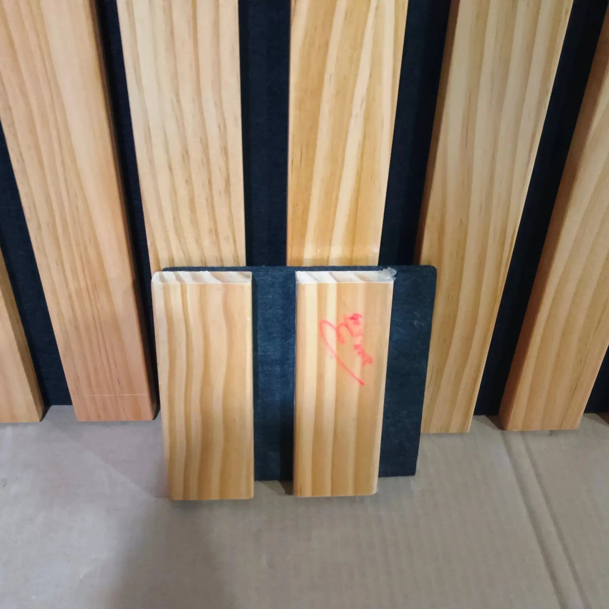 Acoustic Slat Wood Panels | 5 Color Sample | Oak Walnut Finish | Indoor