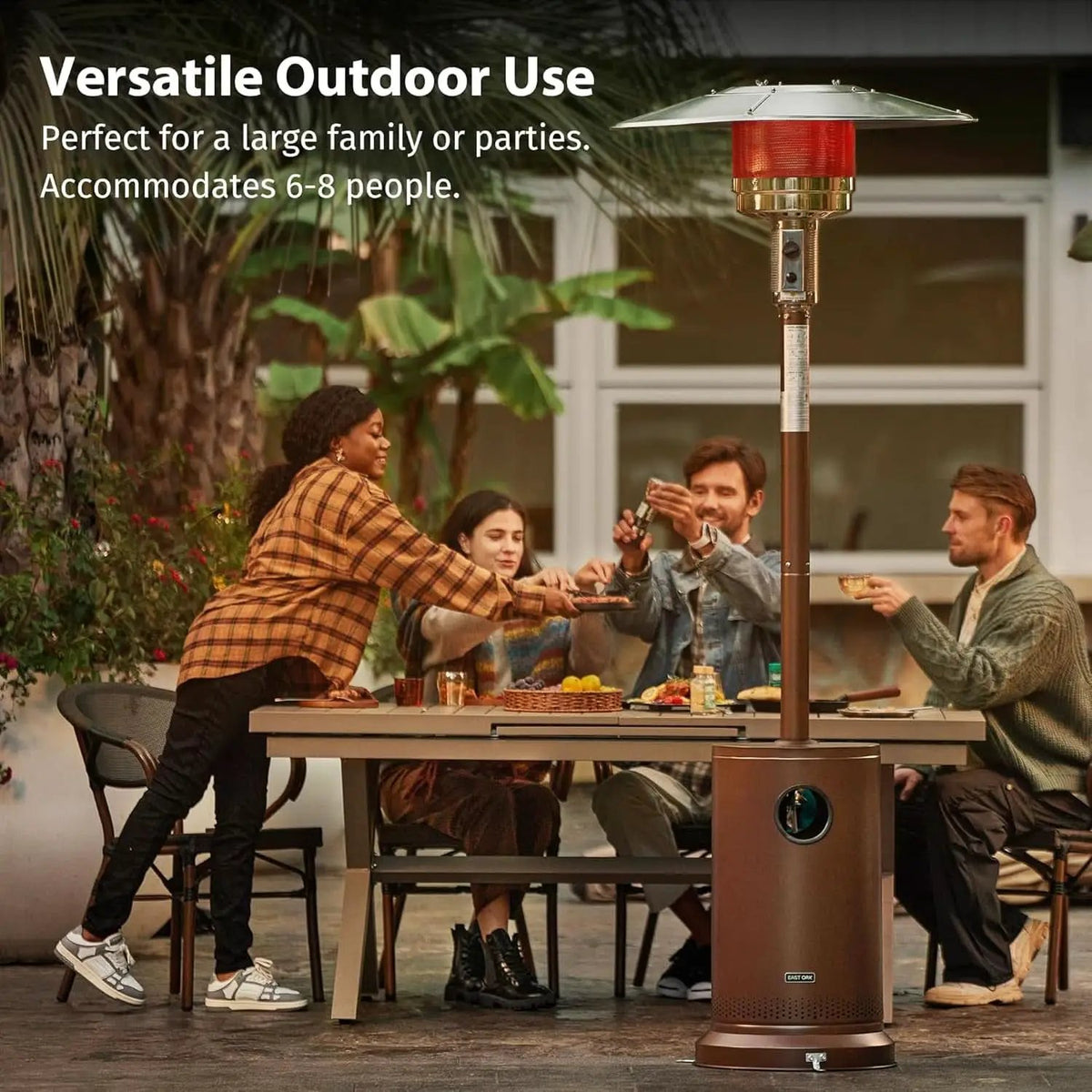 Bronze 48000 BTU Patio Heater With Round Table And Wheels from PriceLows™