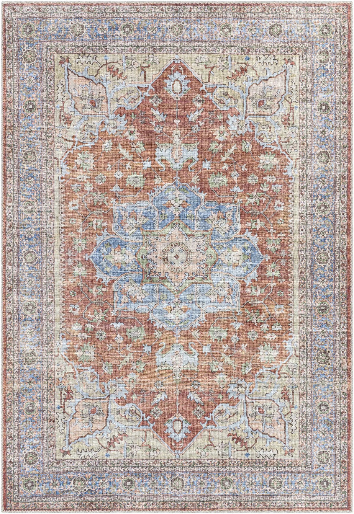 Brown Bagamanoc Medallion Washable Area Rug from PriceLows™