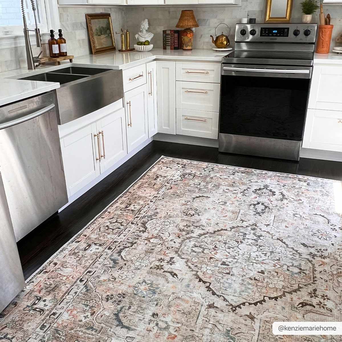 Brown Standon Vintage Washable Area Rug from PriceLows™
