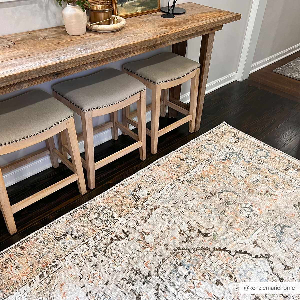 Brown Standon Vintage Washable Area Rug from PriceLows™