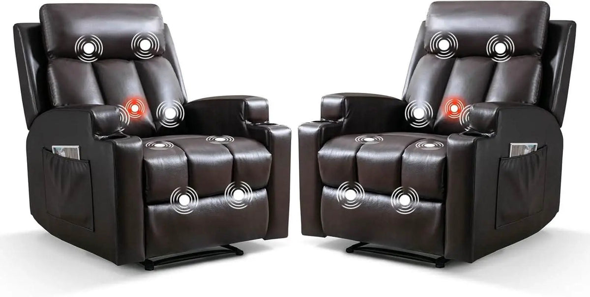 Brown UltraSoft Fabric Manual Recliner With Plush Arms from PriceLows™