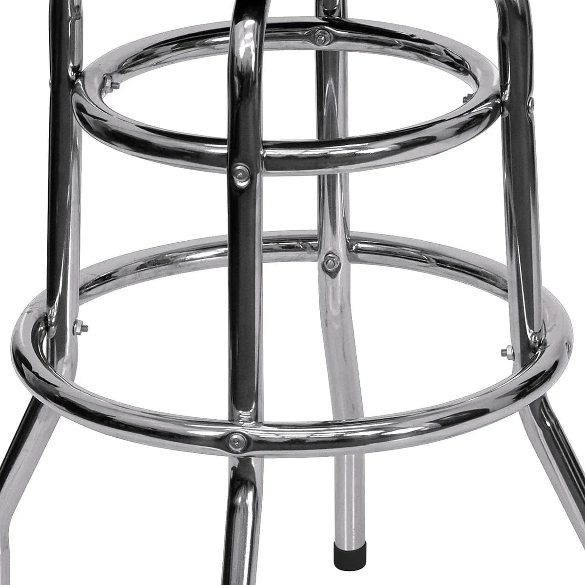 Bruno 2 Pack Bar Stool Chrome Double Ring Black Seat from PriceLows™