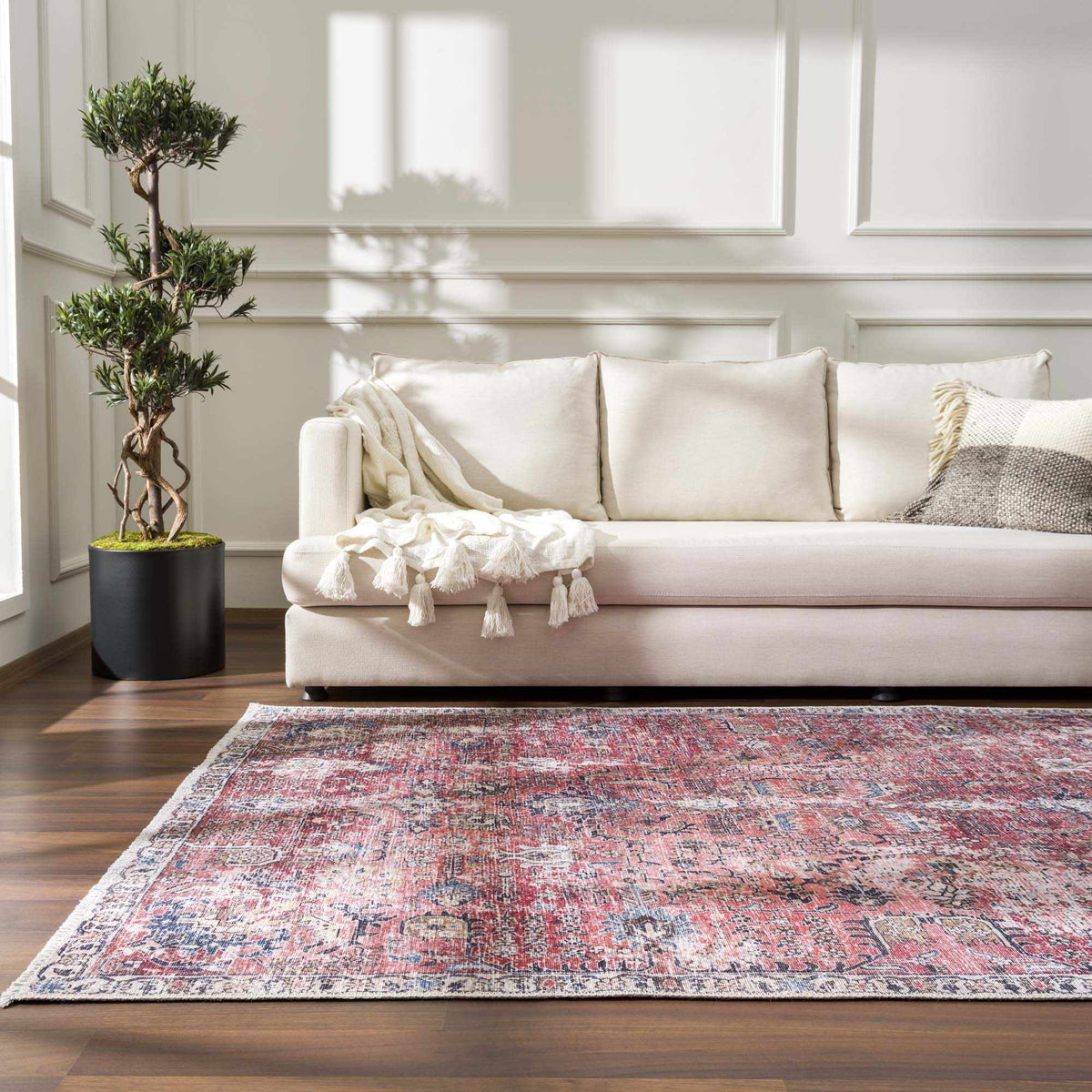 Burgundy Holi-2303 Washable Area Rug from PriceLows™