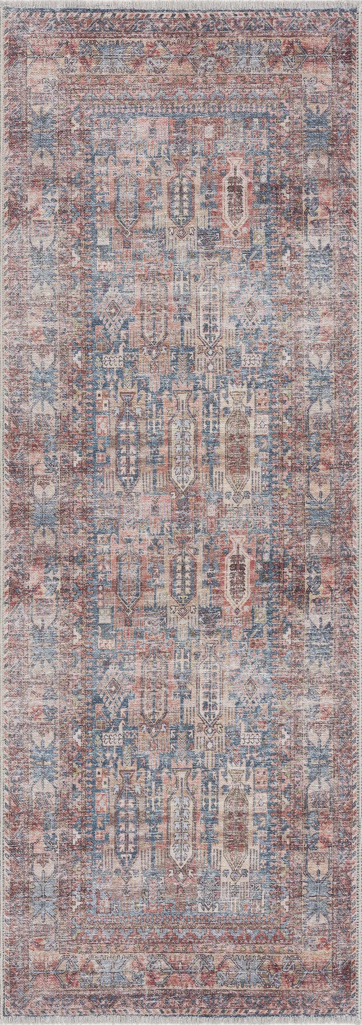 Burnt Orange Holi-2300 Washable Area Rug from PriceLows™