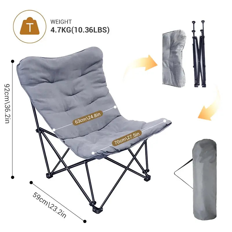 WESTTUNE Camping Butterfly Chair Portable Folding Beach Chair High Load-Bearing Outdoor Lounge Chair for Picnic Fishing Travel from PriceLows™