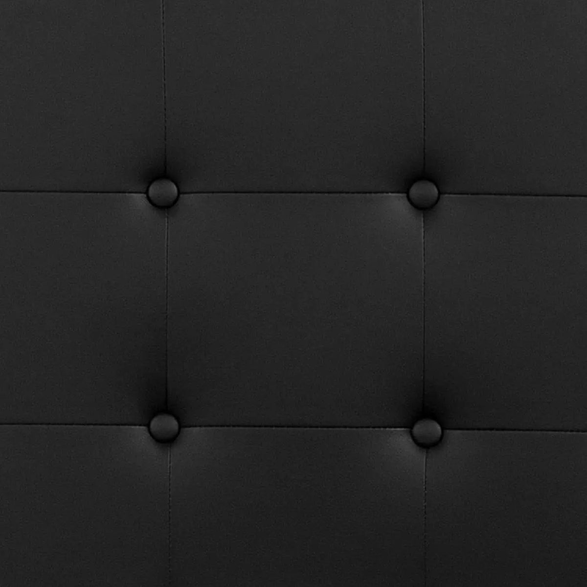 Button Tufted Black Vinyl Queen Size Headboard Upgrade from PriceLows™