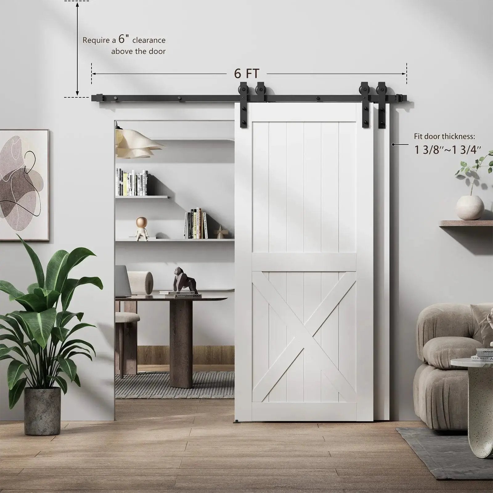 Bypass Sliding Barn Door Hardware Kit Basic J Pulley (No Door) from PriceLows™