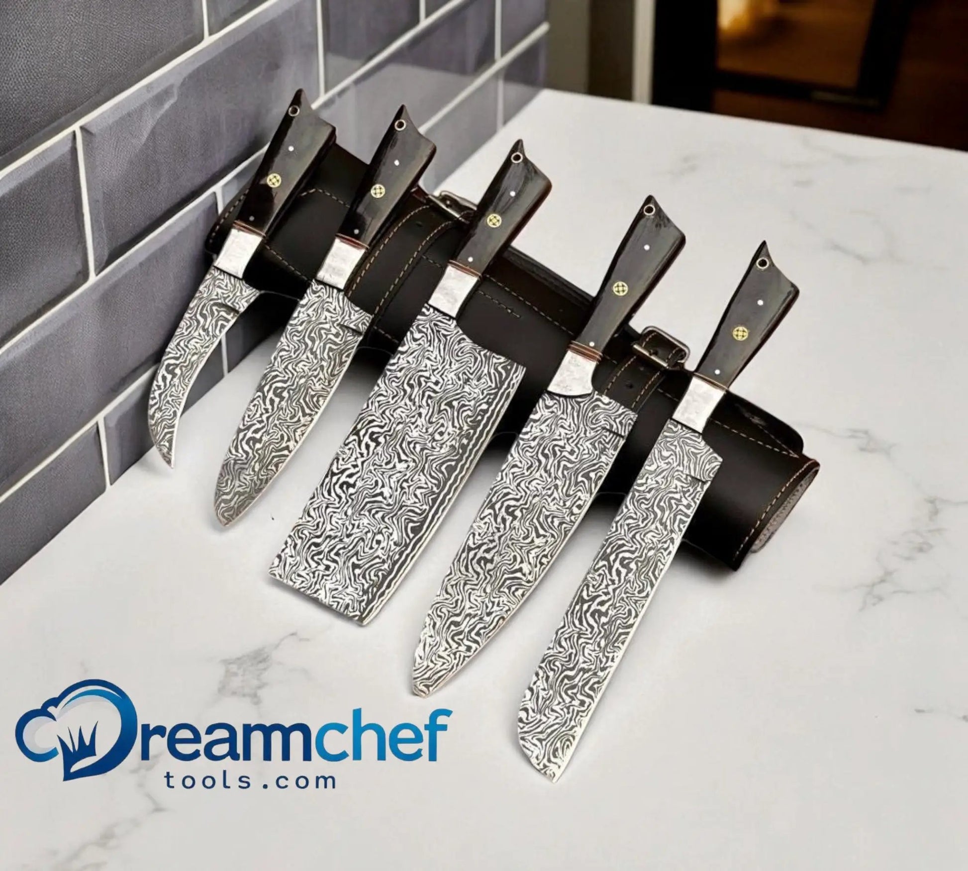 Best Chef Knife Set – 13” Handmade J2 Steel Chef Knife with Buffalo Horn Handle & Leather Sheath from PriceLows™
