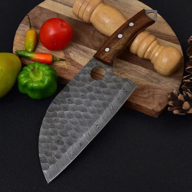 Custom Handmade Damascus Steel Cleaver Heavy Duty Chopper Chef Kitchen Knife Damascus Steel Cleaver from PriceLows™