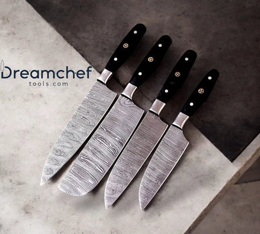 Best Damascus Knife Set – 13” Handmade Chef Knife with Resin Handle & Leather Sheath from PriceLows™