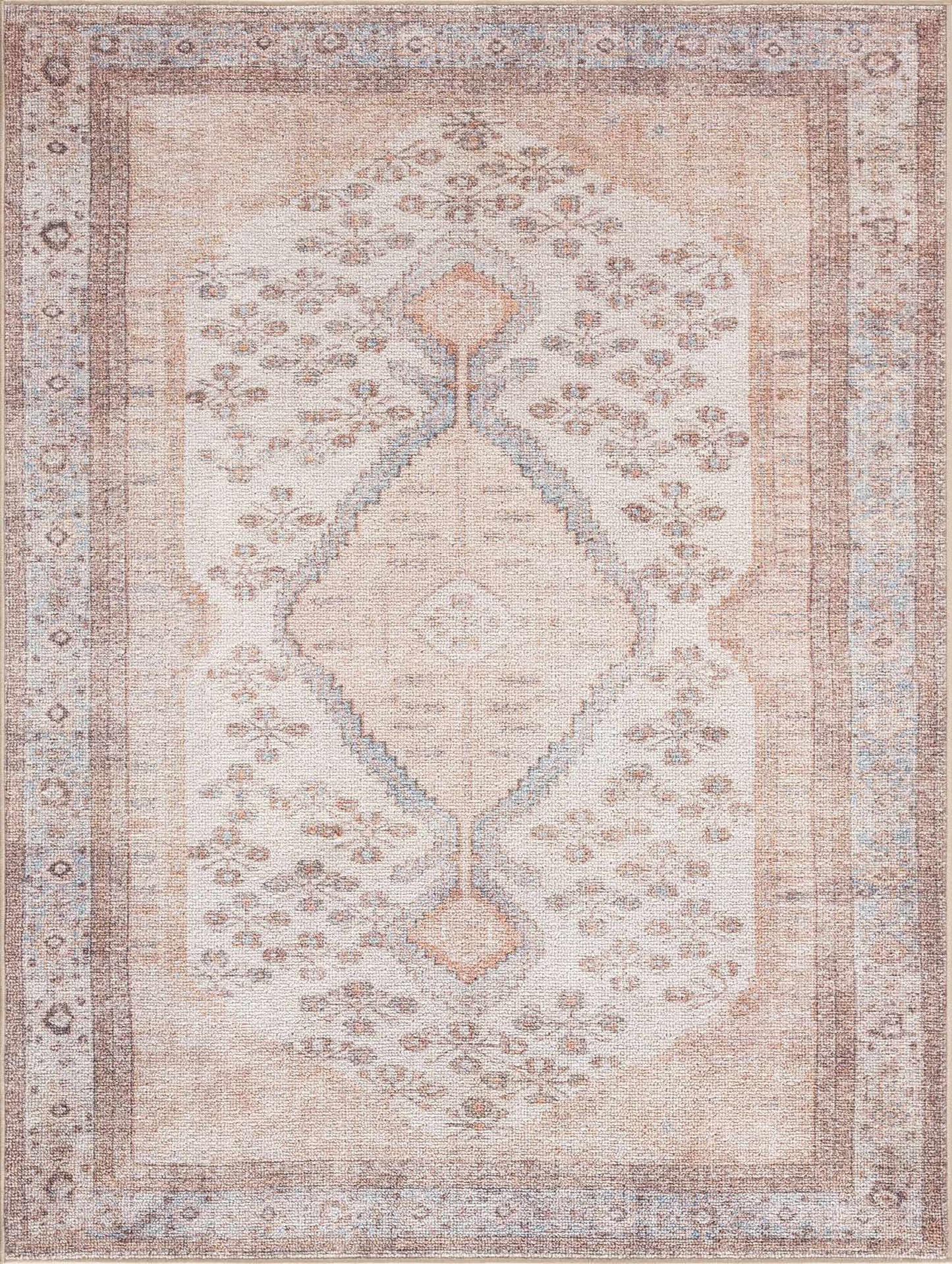 Analu Peach Washable Area Rug from PriceLows™