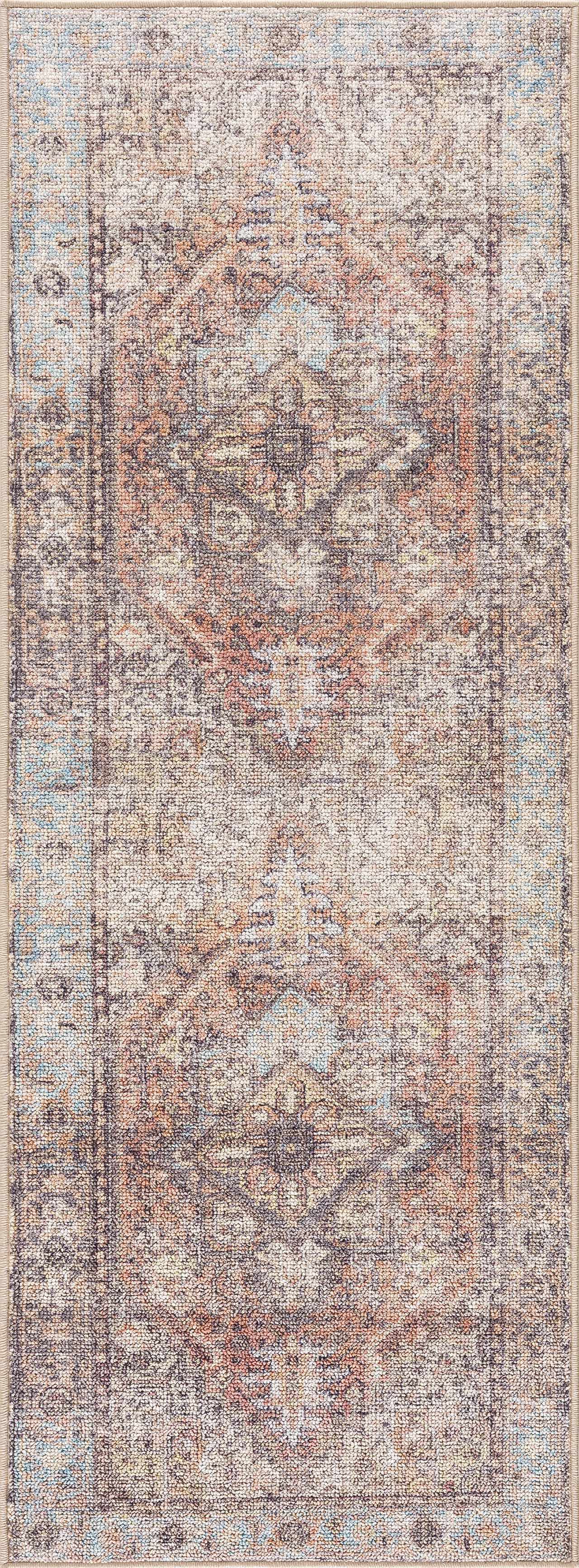 Beck Peach Washable Area Rug from PriceLows™