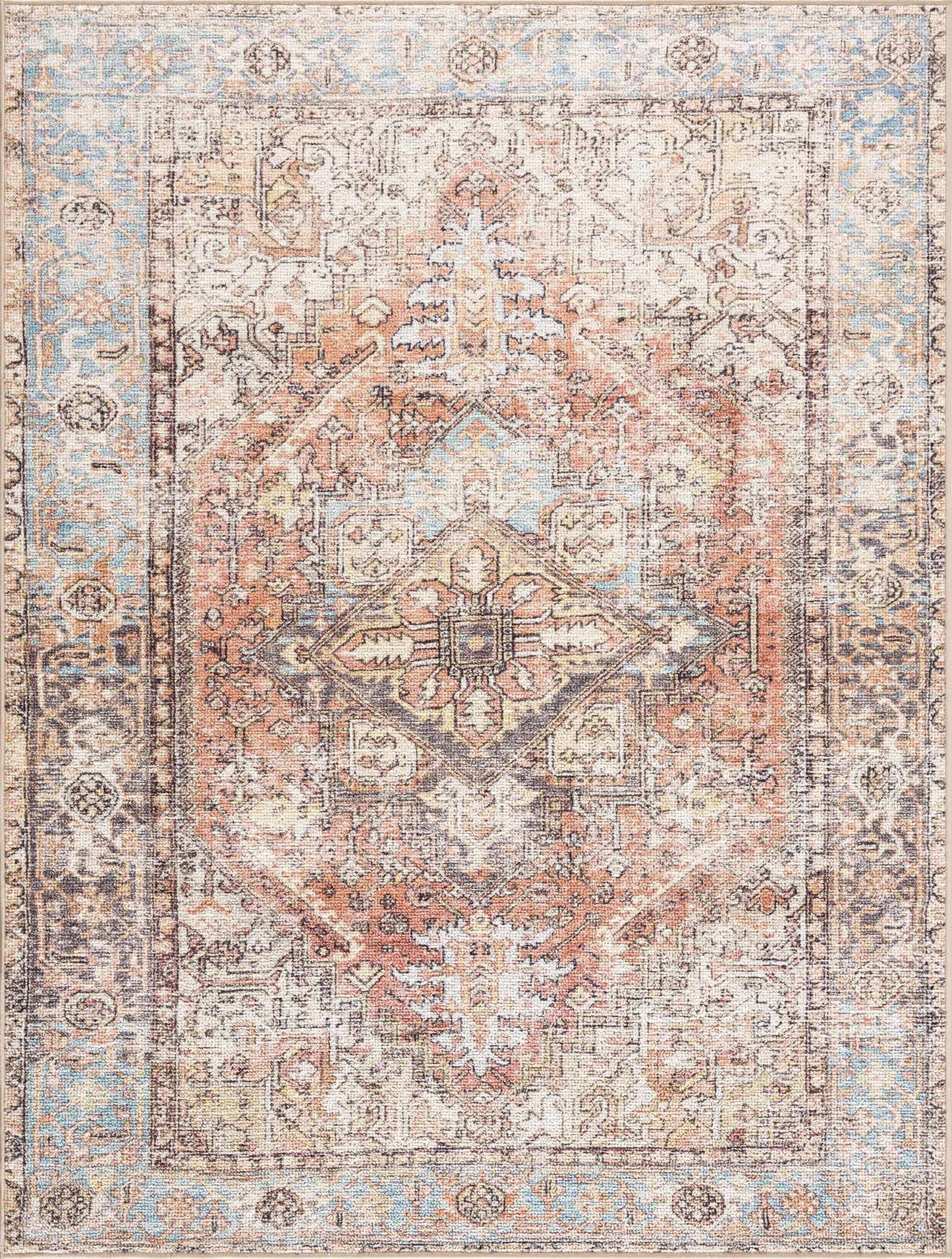 Beck Peach Washable Area Rug from PriceLows™