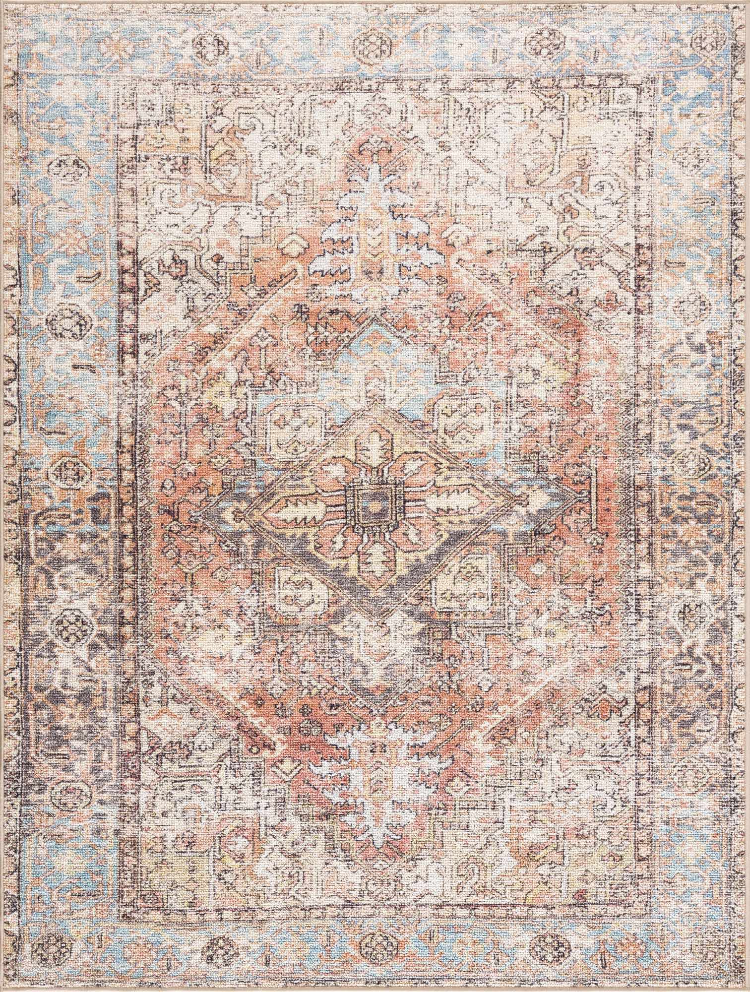 Beck Peach Washable Area Rug from PriceLows™