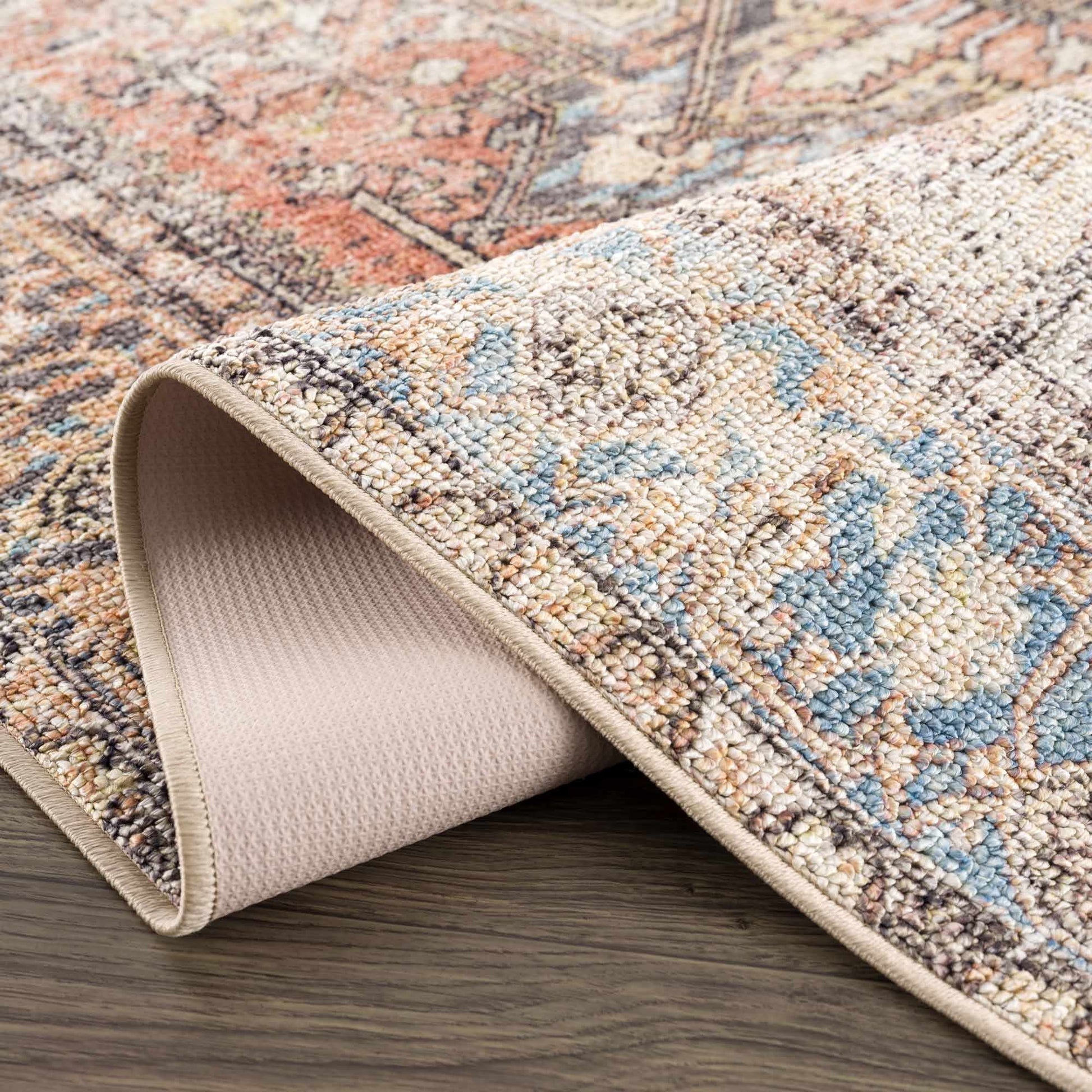 Beck Peach Washable Area Rug from PriceLows™