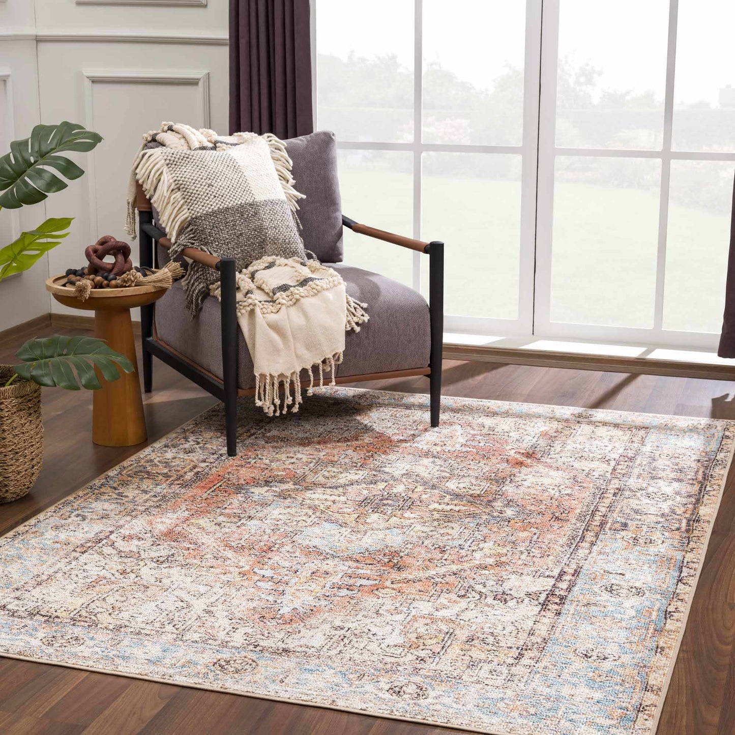 Beck Peach Washable Area Rug from PriceLows™