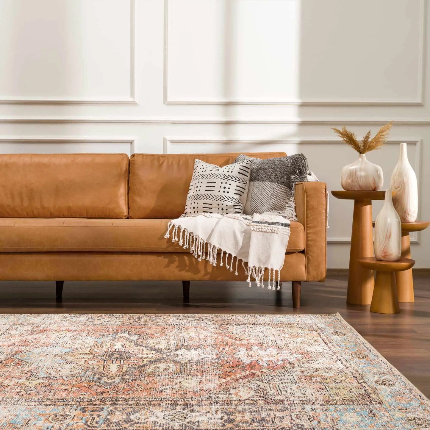 Beck Peach Washable Area Rug from PriceLows™