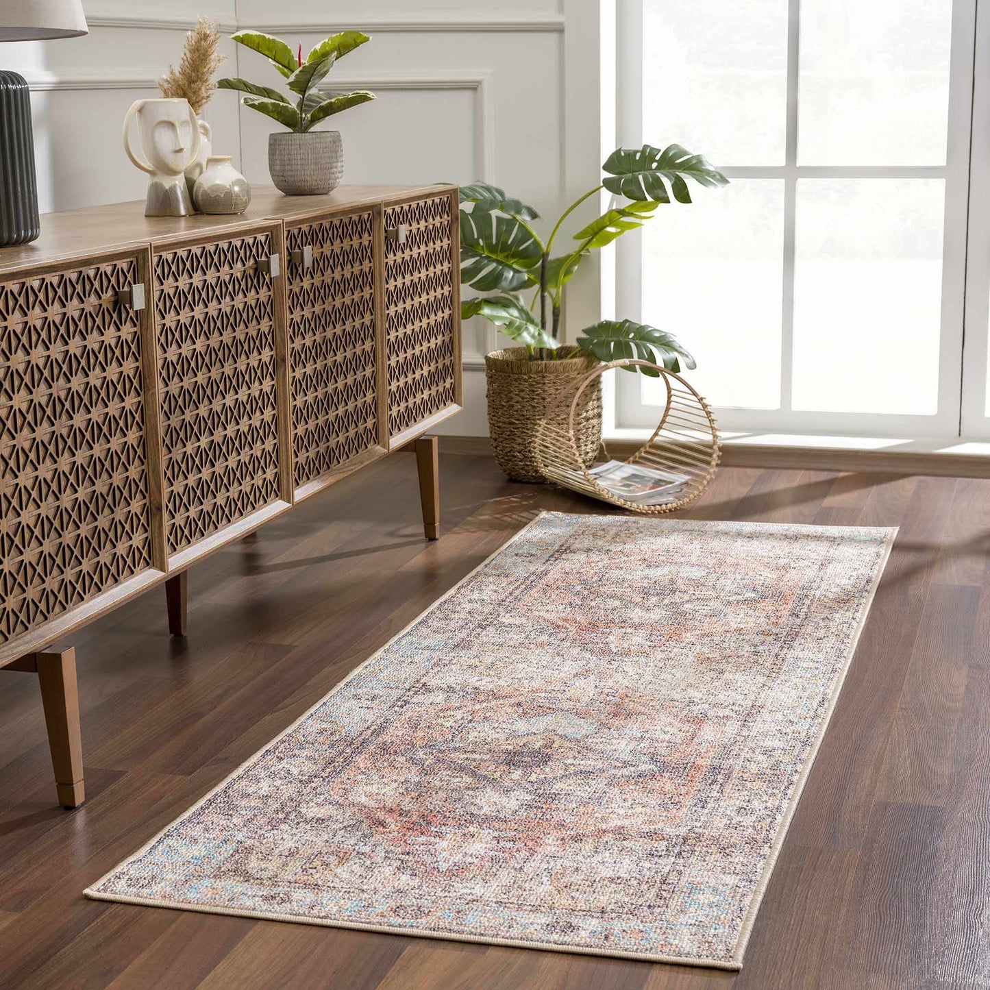 Beck Peach Washable Area Rug from PriceLows™
