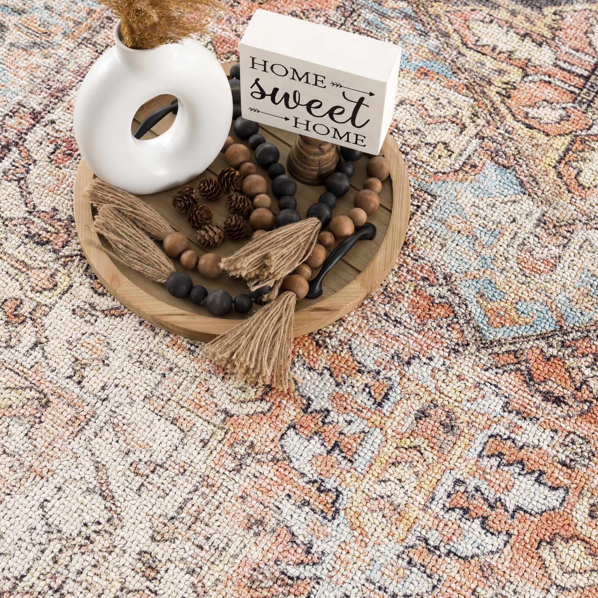 Beck Peach Washable Area Rug from PriceLows™