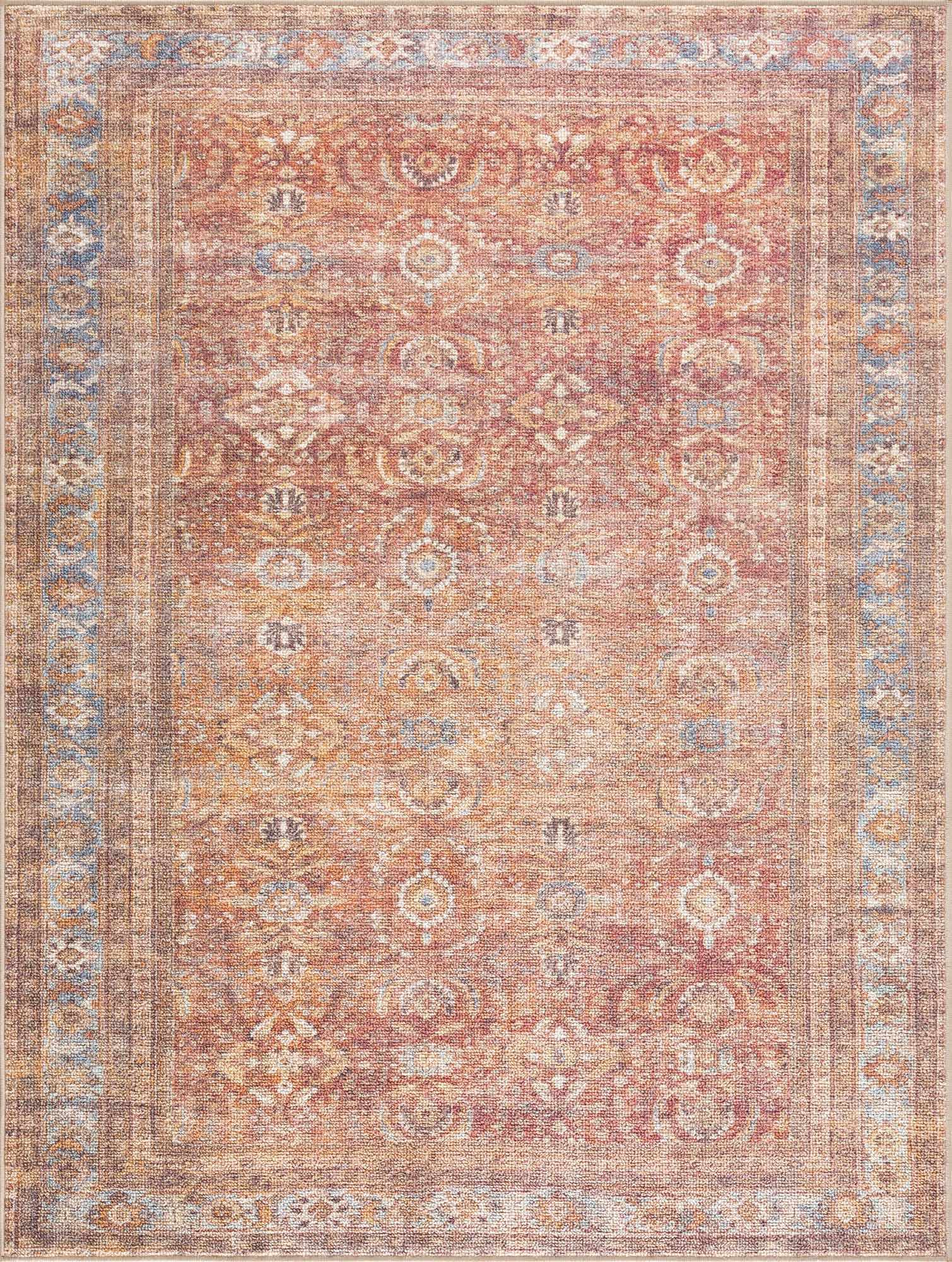 Anshu Peach Washable Area Rug from PriceLows™