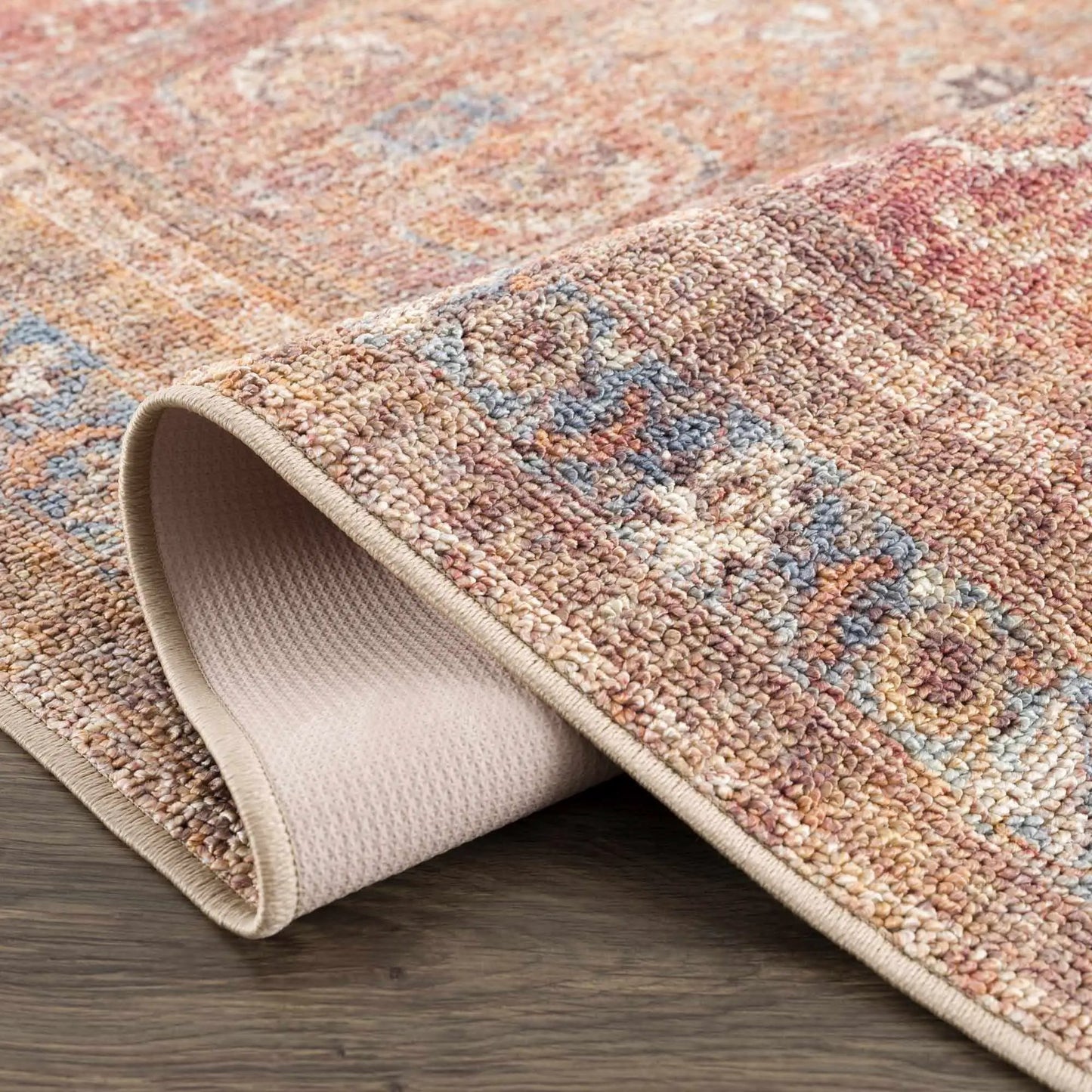 Anshu Peach Washable Area Rug from PriceLows™
