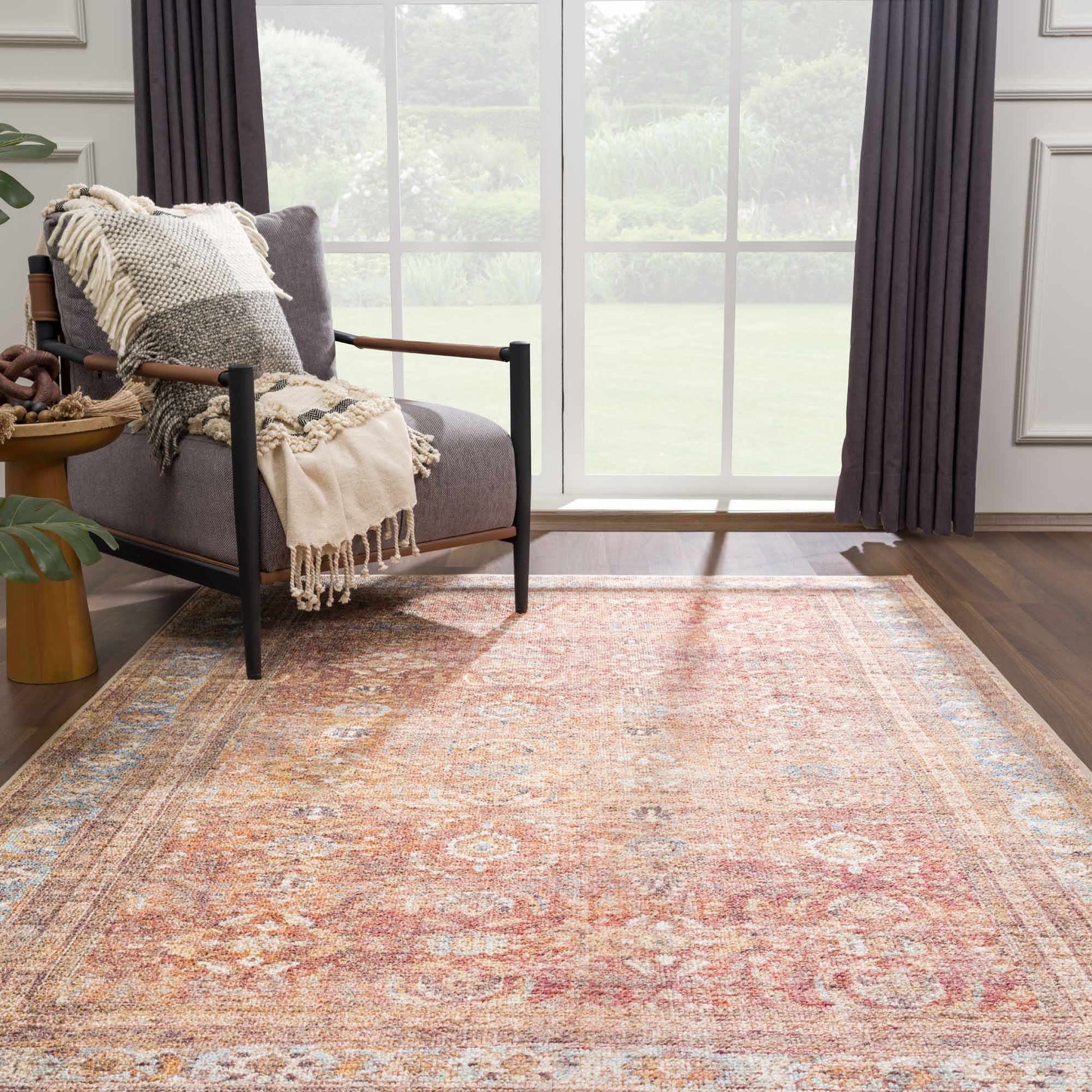 Anshu Peach Washable Area Rug from PriceLows™