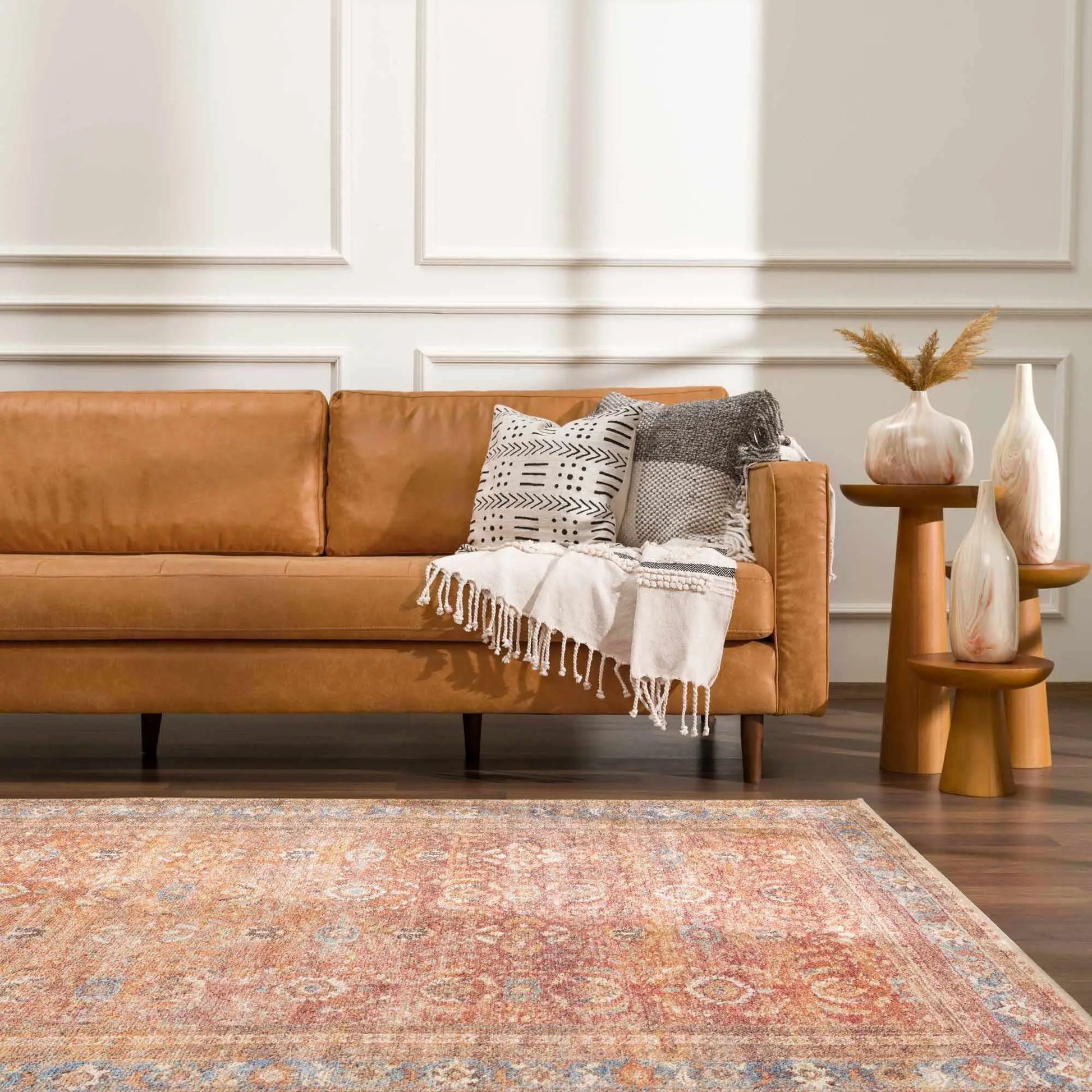 Anshu Peach Washable Area Rug from PriceLows™
