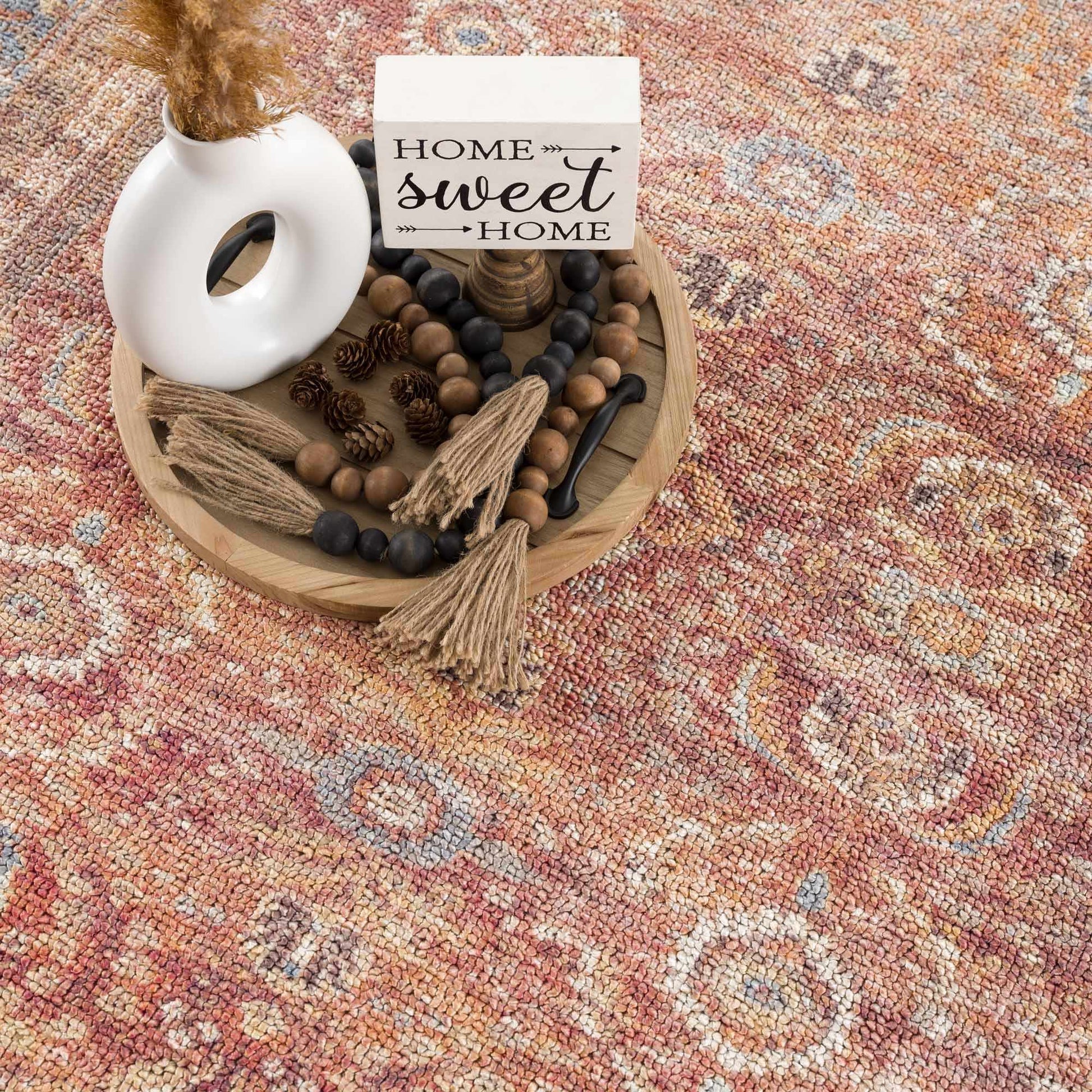Anshu Peach Washable Area Rug from PriceLows™