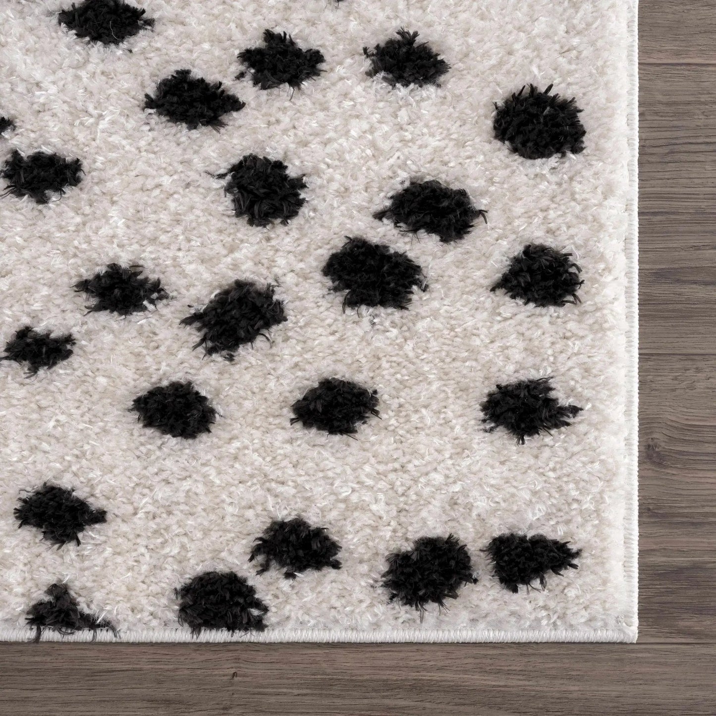 Cansu Black & White Dotted Area Rug from PriceLows™