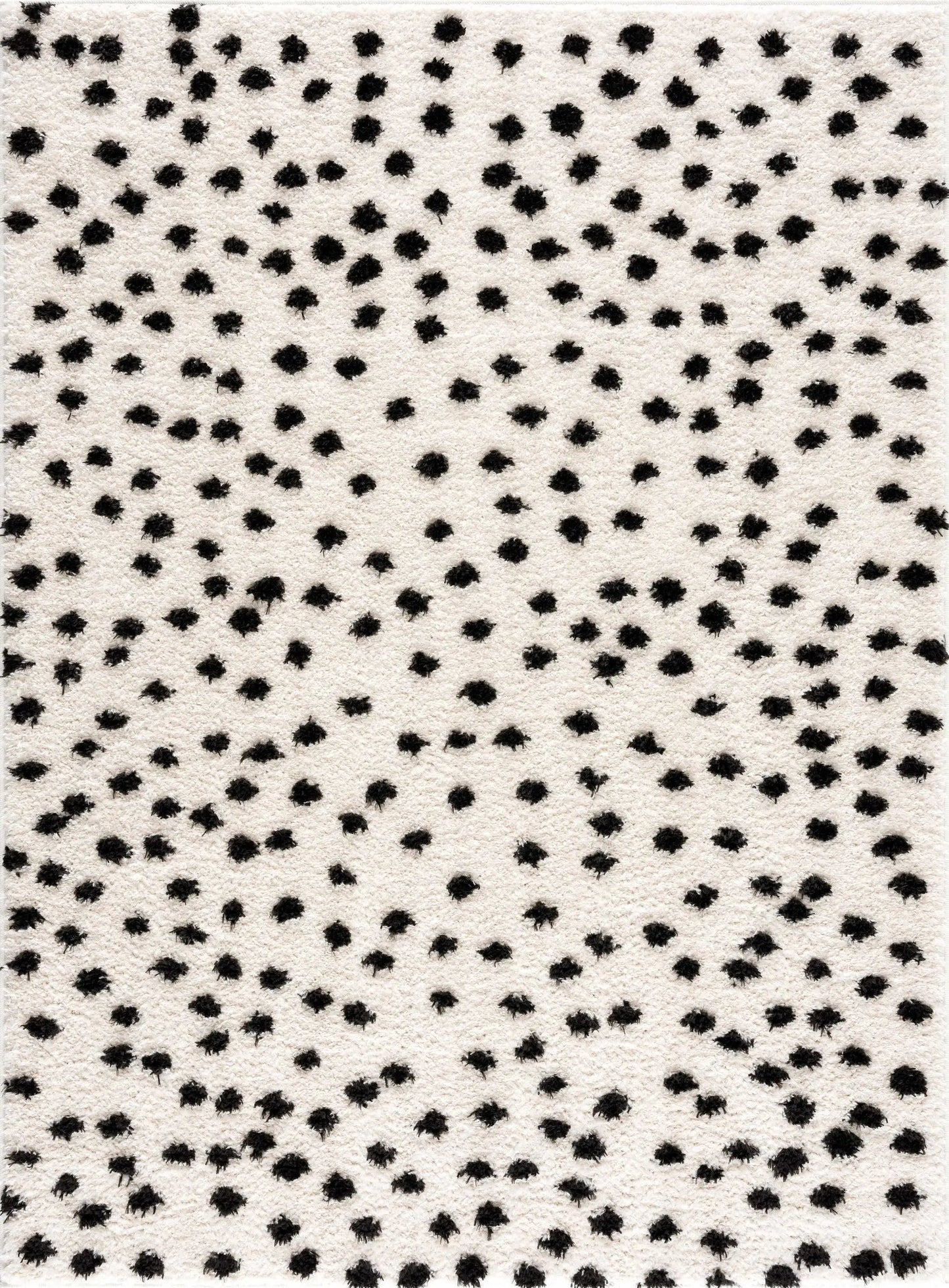 Cansu Black & White Dotted Area Rug from PriceLows™