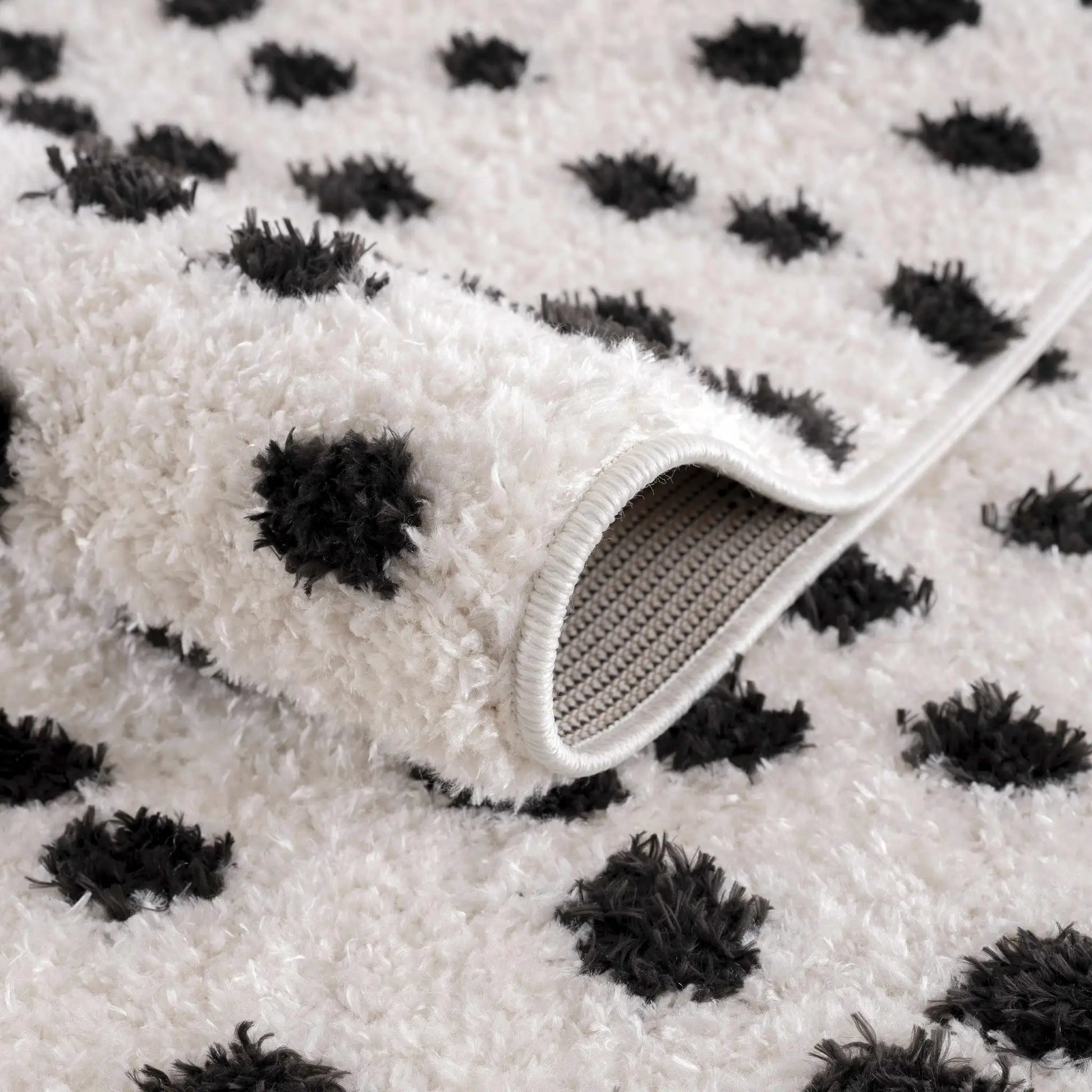 Cansu Black & White Dotted Area Rug from PriceLows™