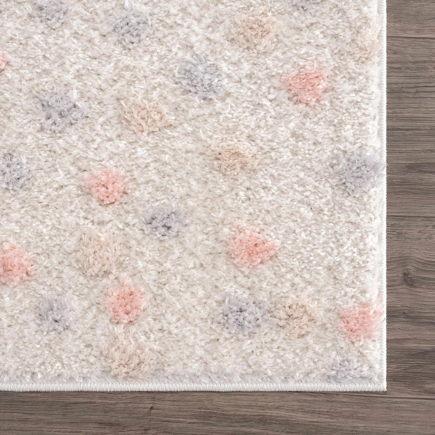 Cansu Pink & Cream Dotted Area Rug from PriceLows™