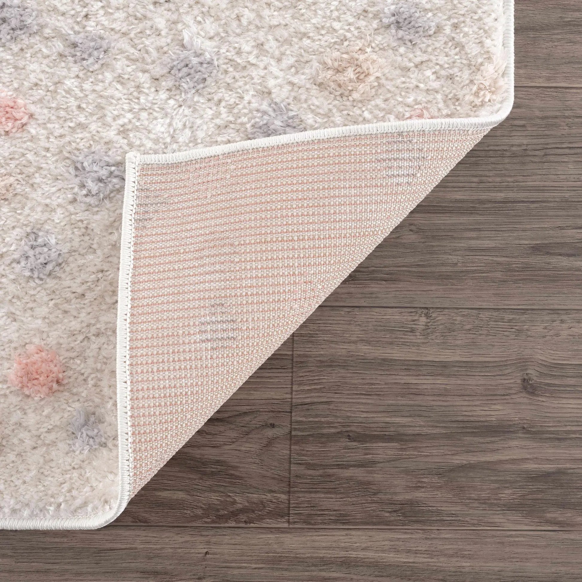 Cansu Pink & Cream Dotted Area Rug from PriceLows™