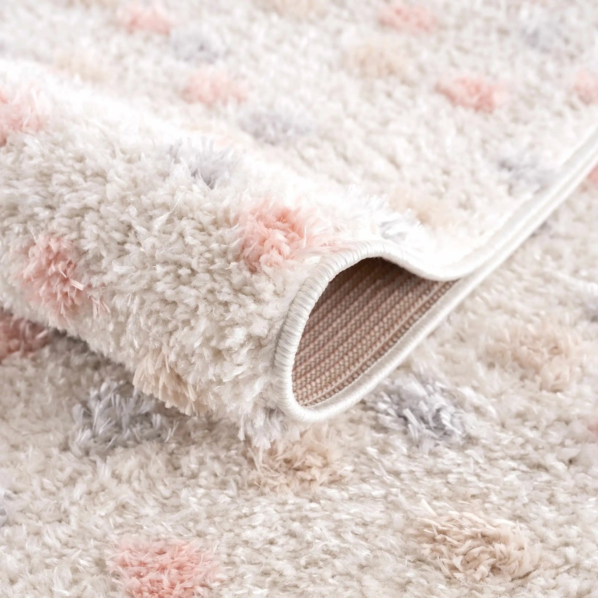 Cansu Pink & Cream Dotted Area Rug from PriceLows™