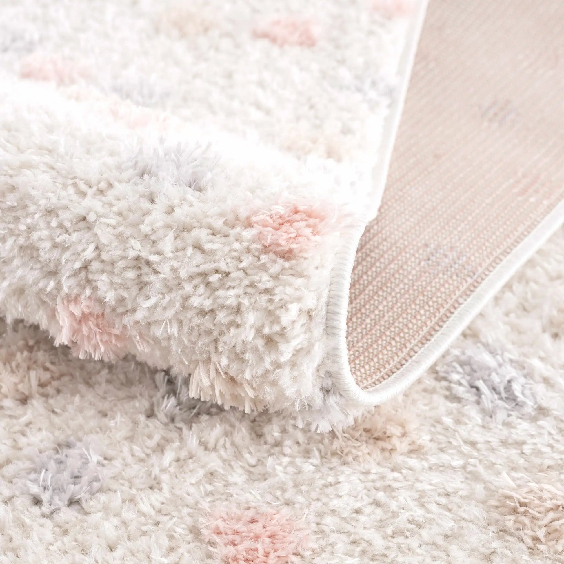 Cansu Pink & Cream Dotted Area Rug from PriceLows™