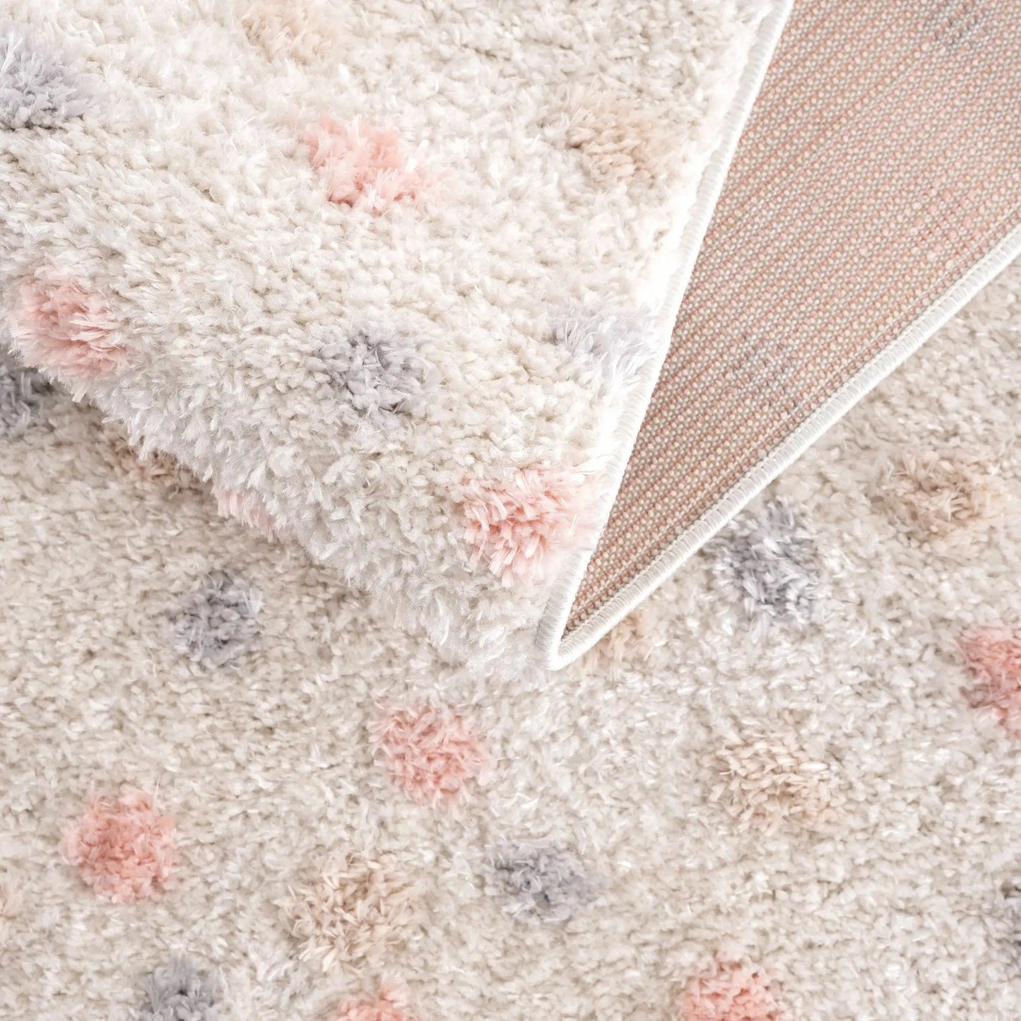 Cansu Pink & Cream Dotted Area Rug from PriceLows™