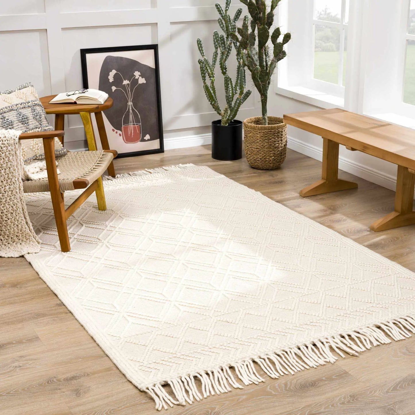 Ramsbury Beige Area Rug from PriceLows™
