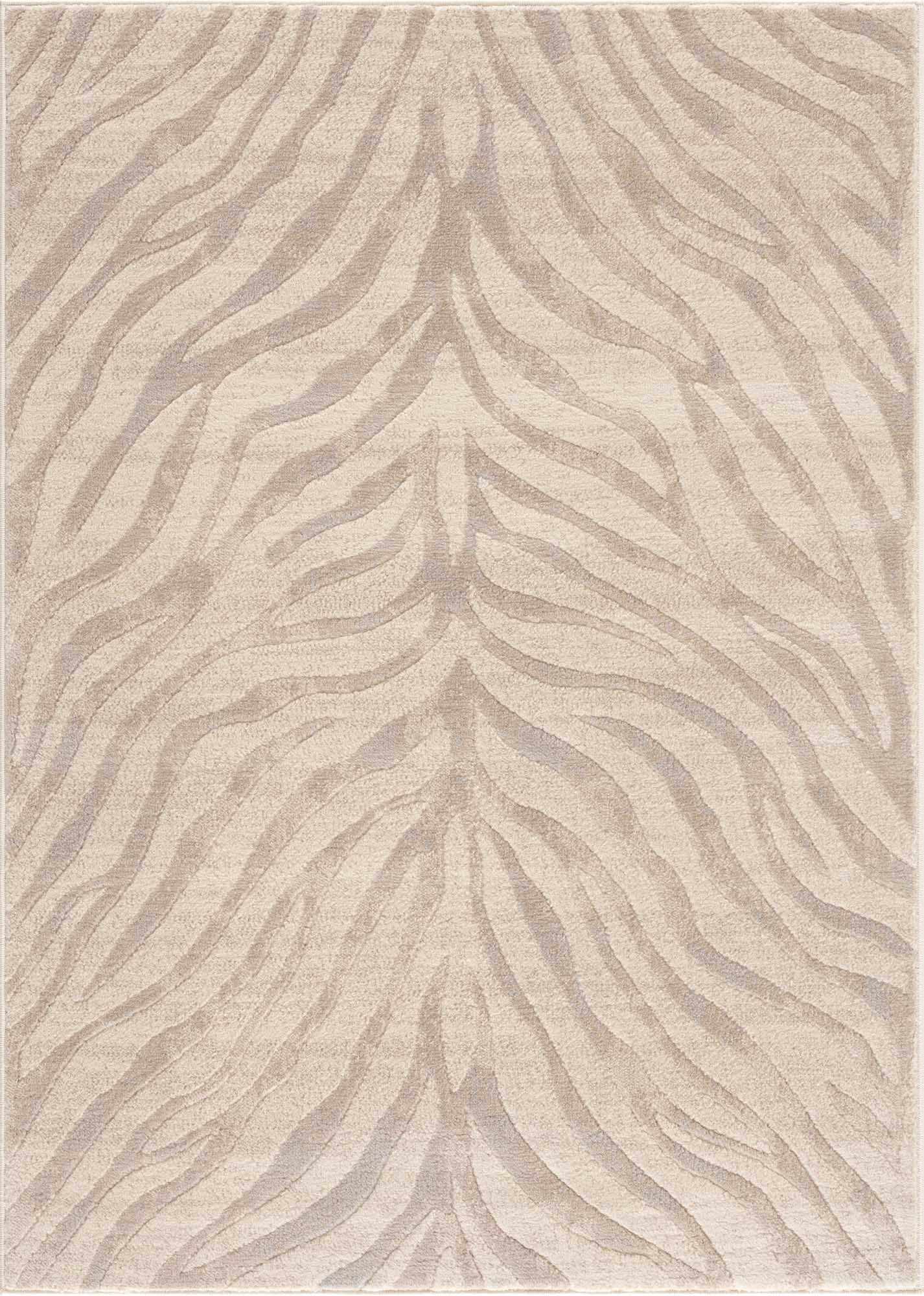 Beige Manteca Zebra Print Area Rug from PriceLows™