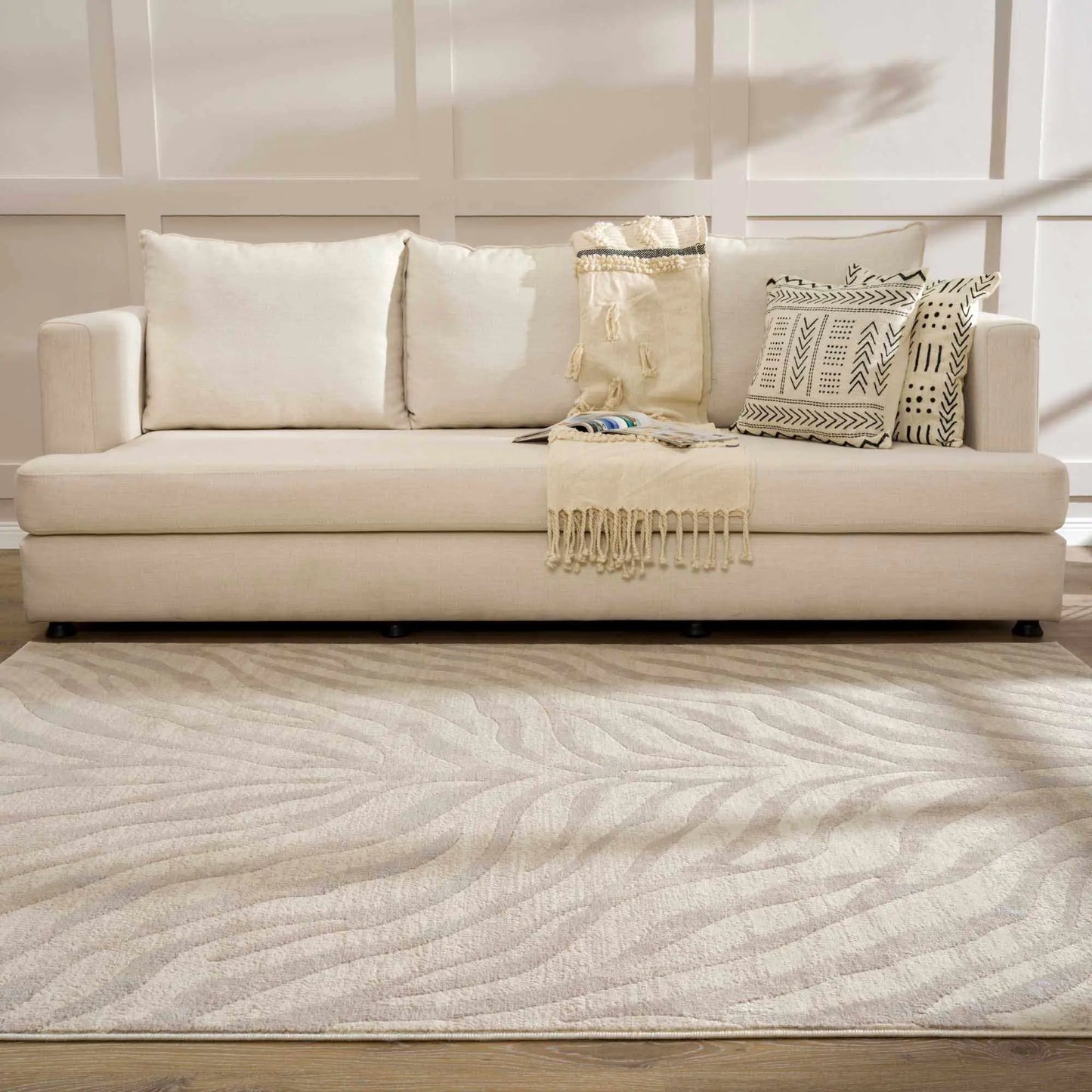 Beige Manteca Zebra Print Area Rug from PriceLows™