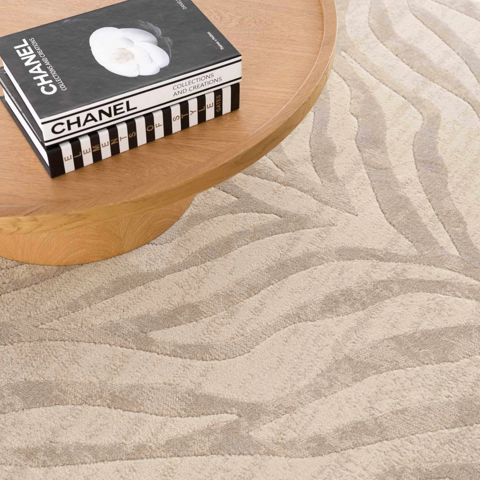 Beige Manteca Zebra Print Area Rug from PriceLows™