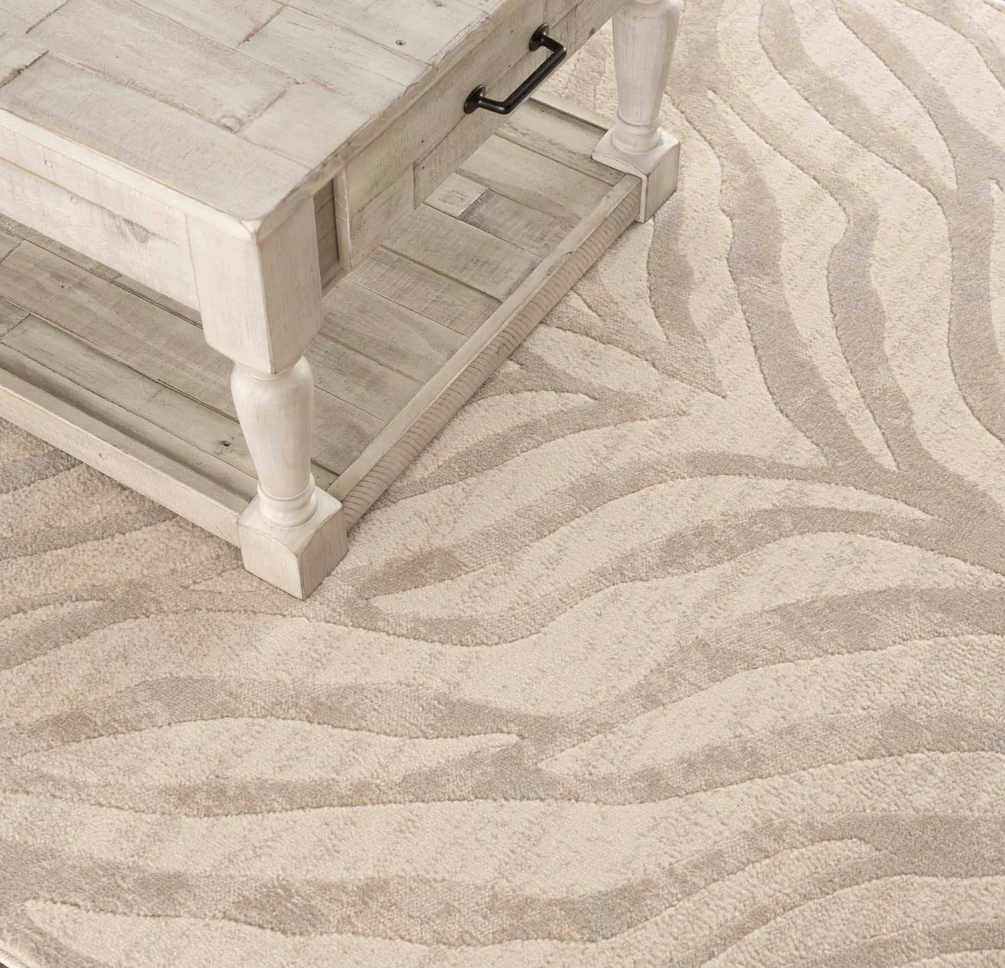 Beige Manteca Zebra Print Area Rug from PriceLows™