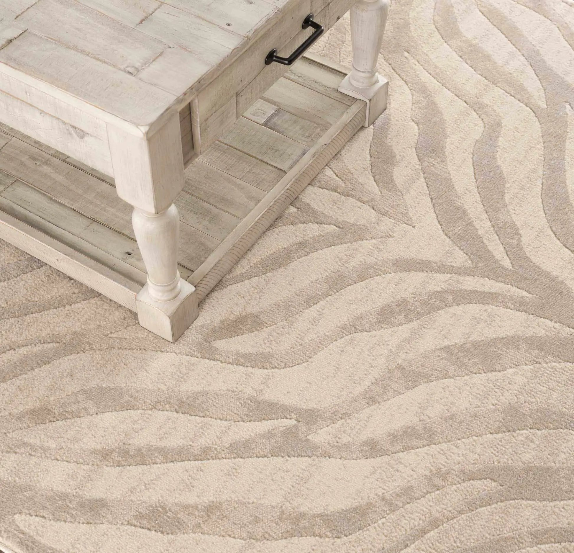 Beige Manteca Zebra Print Area Rug from PriceLows™