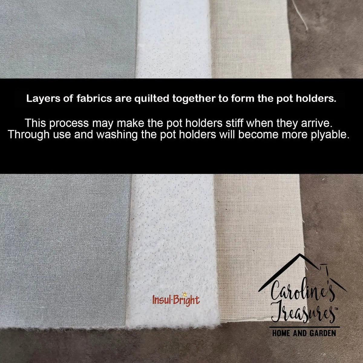 Pot Holder Set of 2 | Heat Resistant Quilted Hot Pads | 7.5 x 7.5 Inch | Letter L Initial - Red Black Polka Dots