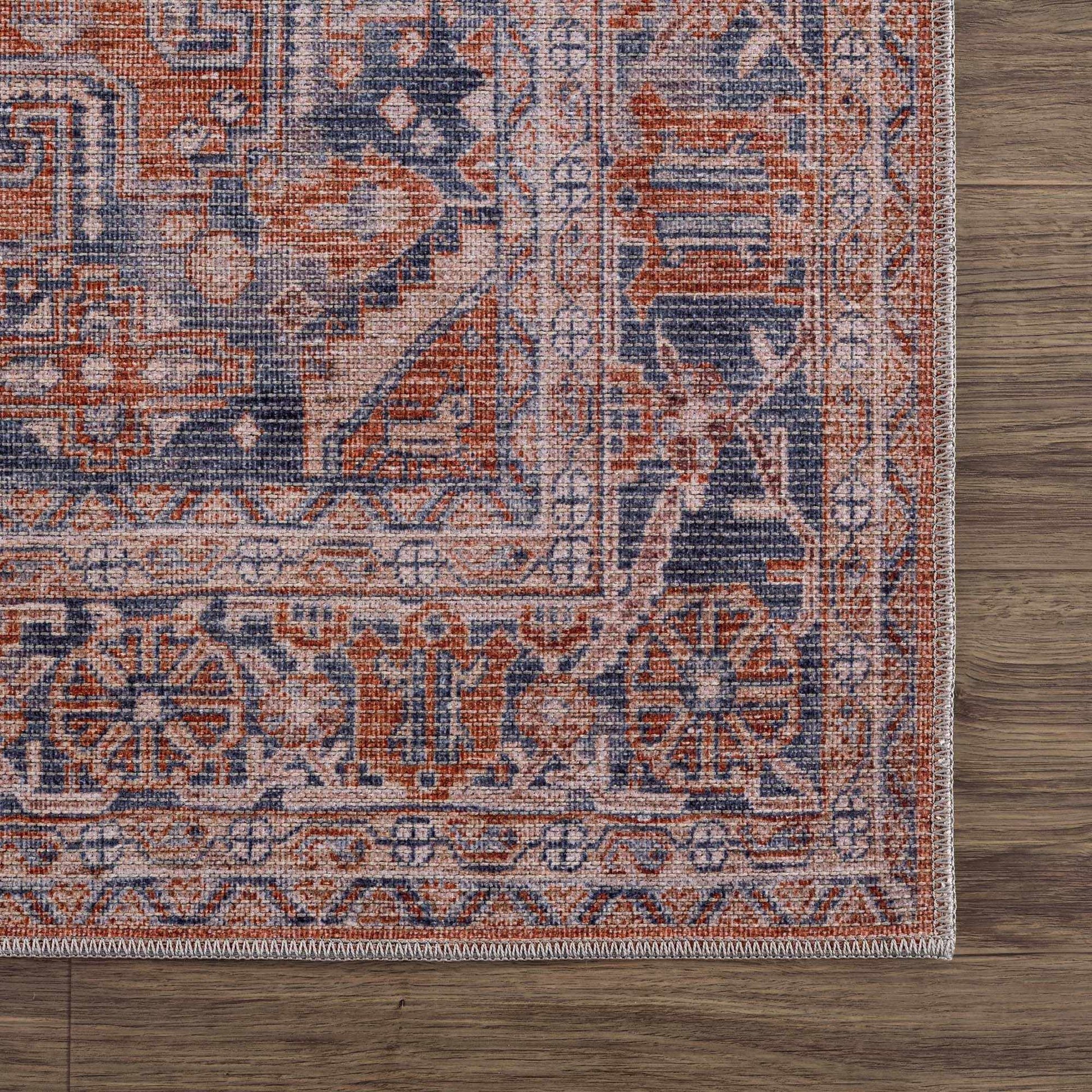 Burnt Orange Taber Medallion Washable Area Rug from PriceLows™