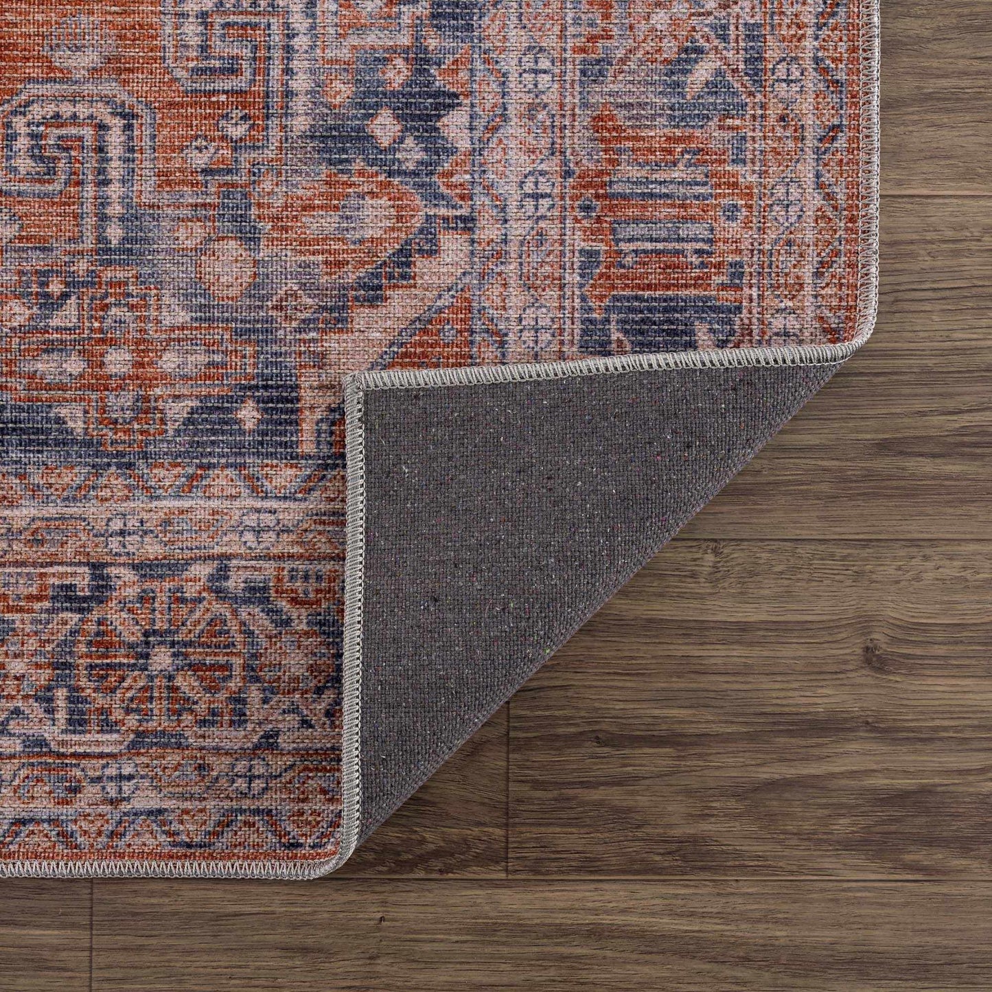 Burnt Orange Taber Medallion Washable Area Rug from PriceLows™