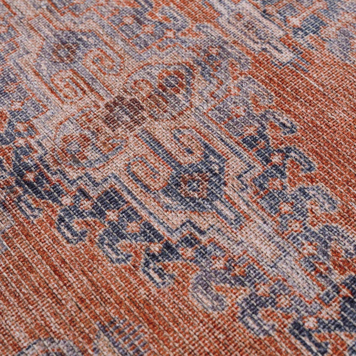 Burnt Orange Taber Medallion Washable Area Rug from PriceLows™