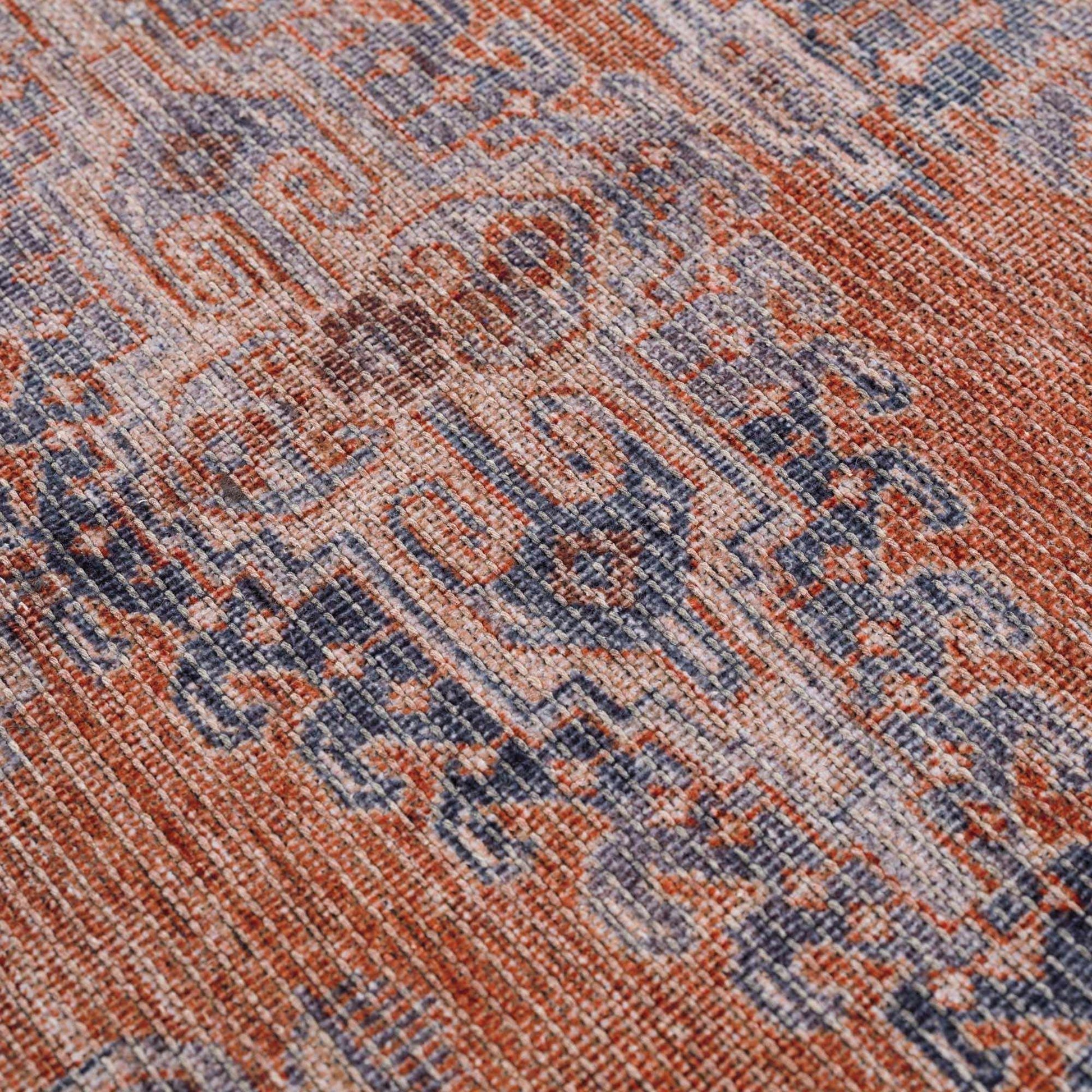 Burnt Orange Taber Medallion Washable Area Rug from PriceLows™