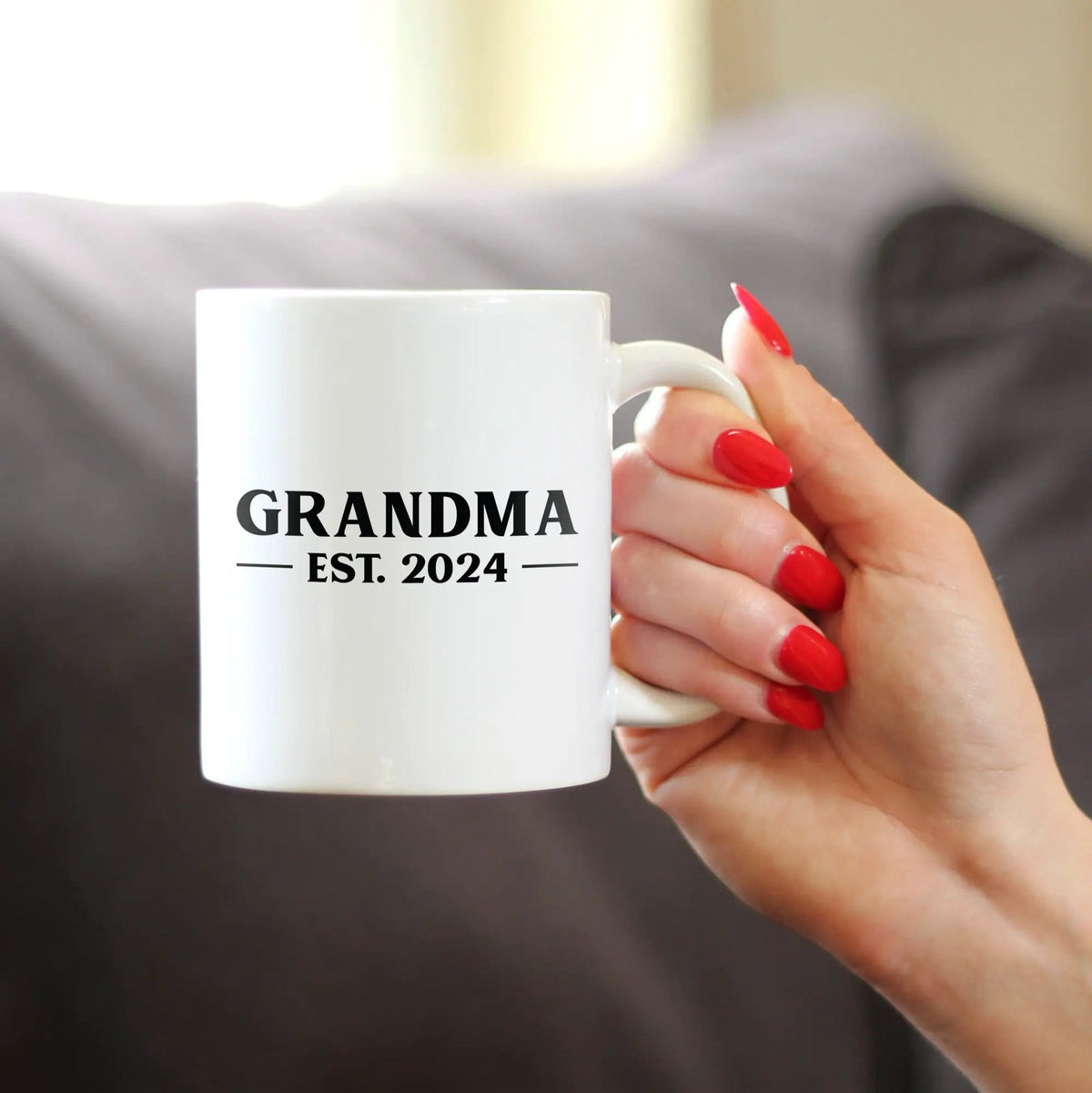 Ceramic Coffee Mug | Dishwasher & Microwave Safe | Double Printed | Grandma Est 2024 - New Grandmother