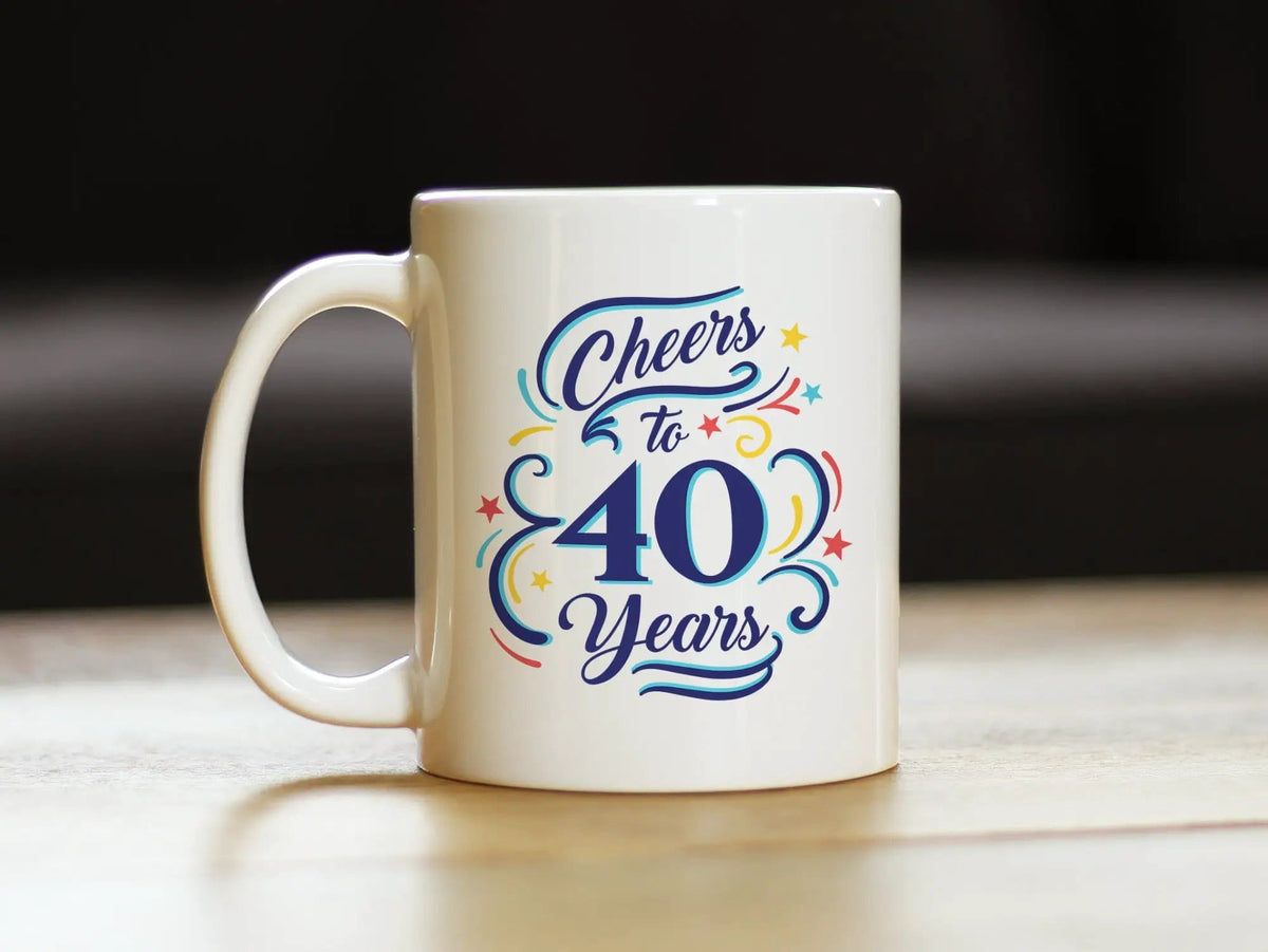 Ceramic Coffee Mug | Dishwasher & Microwave Safe | Double Printed | Cheers to 40 Years